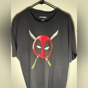 Marvel Deadpool Graphic Print T-shirt Short Sleeve Black Men's 2XL
